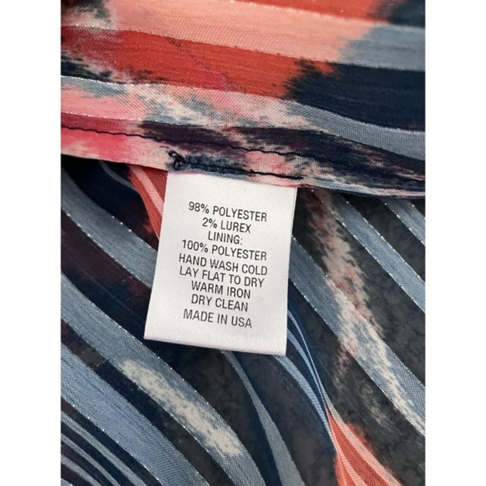 Pearl by Lela Rose Strapless Pleated Chiffon Strapless Top Floral Y2K Size 4 - Picture 8 of 8